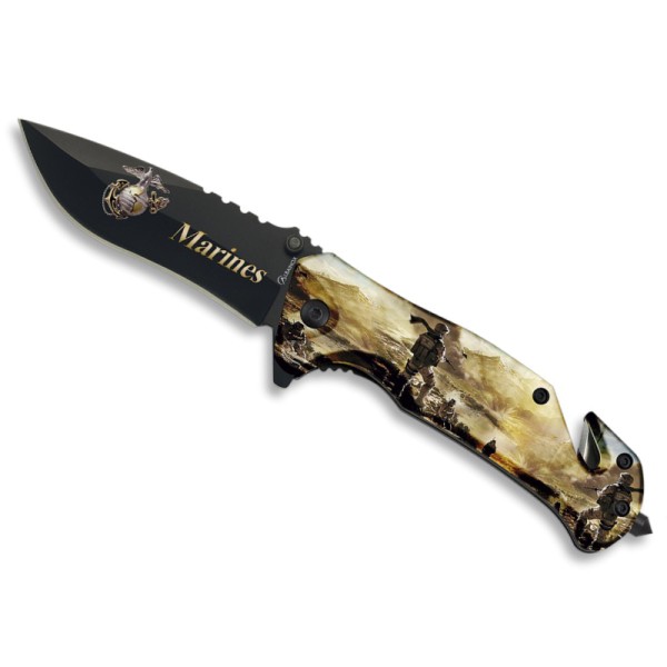 NAVAJA ESTAMPACION 3D MODELO `MARINES´, HOJA 8.2 CM