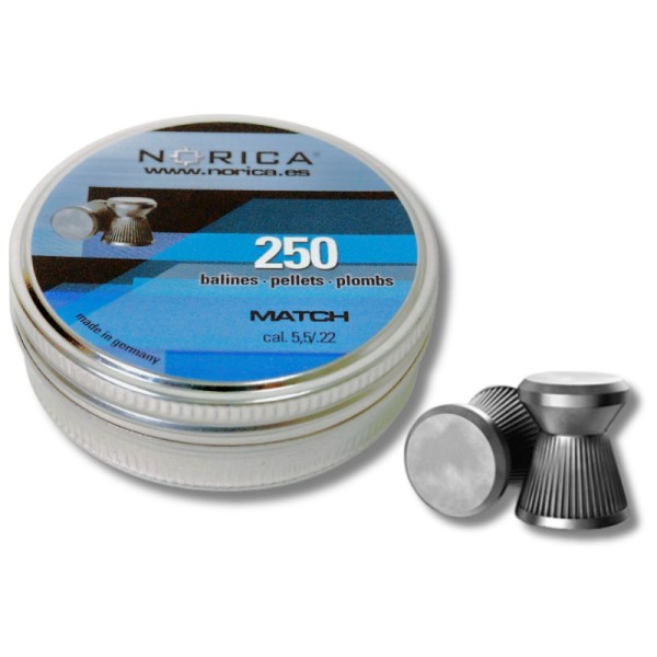 BALINES NORICA MATCH 5,5 mm (.22) — 250 UDS