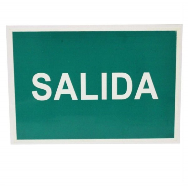 CARTEL DE SEÑALIZACIÓN DE SALIDA DE 30X21CM