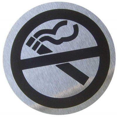 SEÑAL PROHIBIDO FUMAR DE ACERO INOXIDABLE DE 65MM