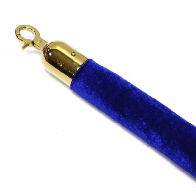 CORDÓN TERCIOPELO PARA POSTE 38X1500MM AZUL/DORADO