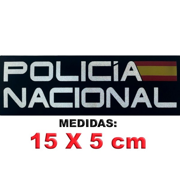 PARCHE / ROTULO REFLECTANTE POLICIA NACIONAL 15X5 CM