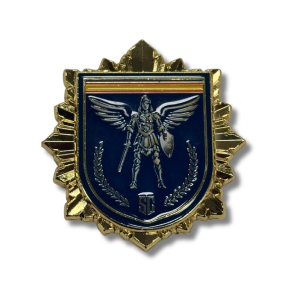 DISTINTIVO METALICO OFICIAL PERMANENCIA SEGURIDAD CIUDADANA POLICIA NACIONAL 4 cm x 3,8 cm