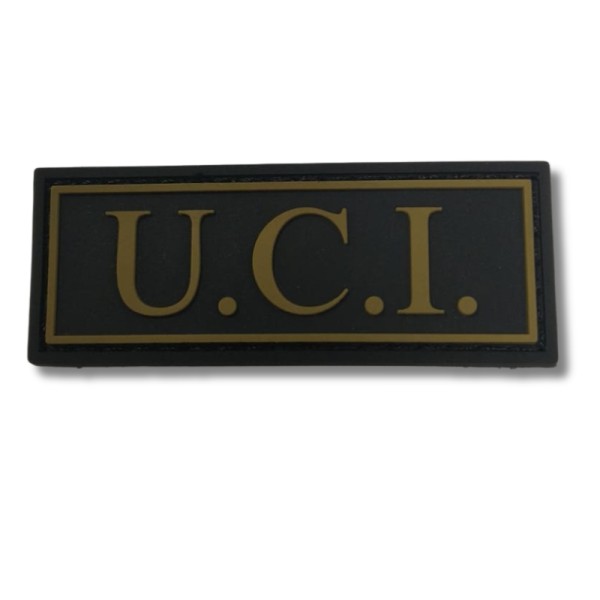 PARCHE / TIRA  ROTULO GOMA  UIP SECCION UCI DE POLICIA NACIONAL 2,5 cm x 6,5 cm (PECHO)