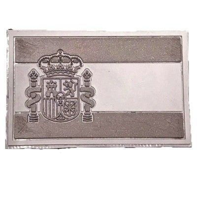 PARCHE BANDERA DE ESPAÑA 5.5X3.5 CMS (GRIS Y BLANCO)