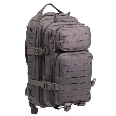 MOCHILA ASSAULT 42X20X25, 20 LITROS, SISTEMA LASER CUT, CON VELCRO, ACOLCHADA GRIS