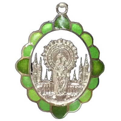 COLGANTE PLATA ESMALTADO "VIRGEN DEL PILAR"