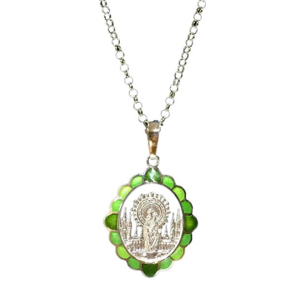 COLGANTE PLATA ESMALTADO "VIRGEN DEL PILAR"