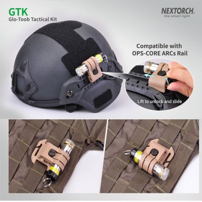 ACCESORIO NEXTORCH PARA CASCO RAIL/MOLLE NEGRO GLO-TOOB