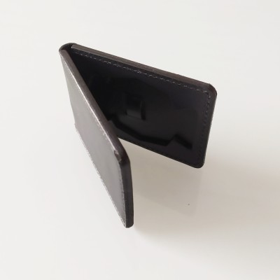 CARTERA PORTAPLACA PIEL PARA PLACA CON PINZA  POLICIA NACIONAL COLOR NEGRO