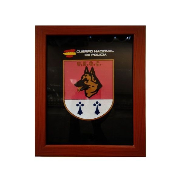 CUADRO / METOPA 25.5 X 30 CMS CON ESCUDO EMBLEMA GUIAS CANINOS